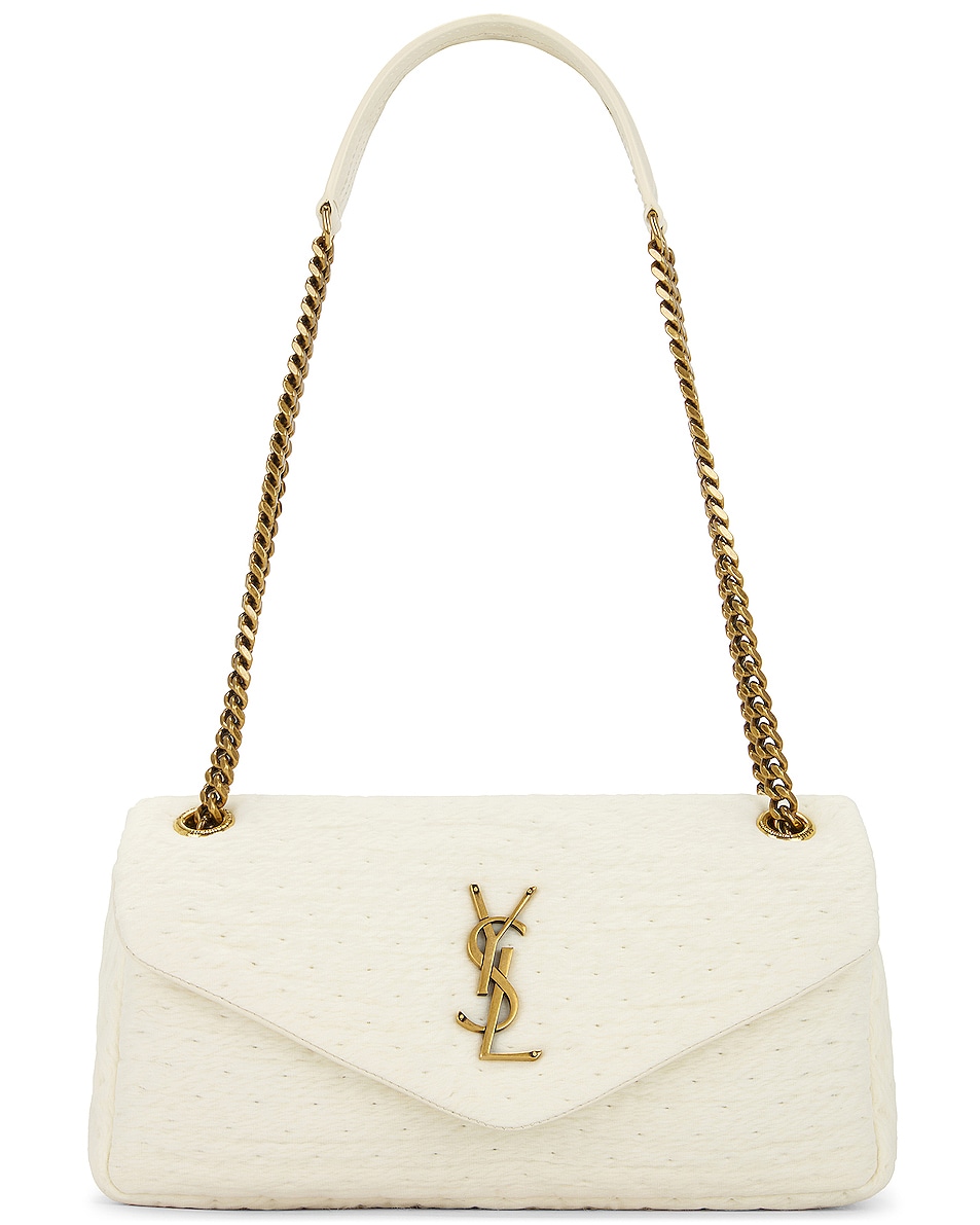 Image 1 of Saint Laurent Small Puffer Chain Bag in White Corn
