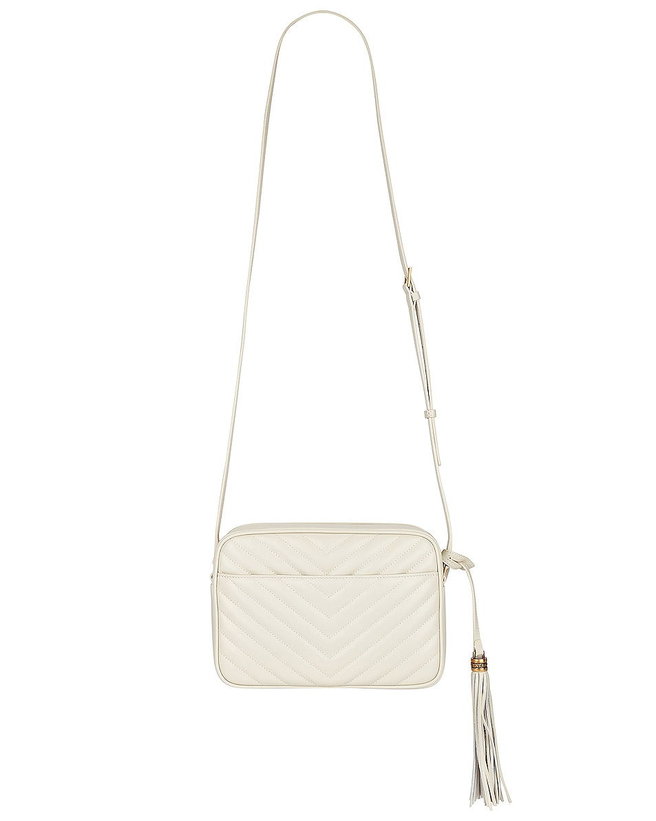 Saint Laurent Medium Lou Bag With Pocket in Crema Soft FWRD