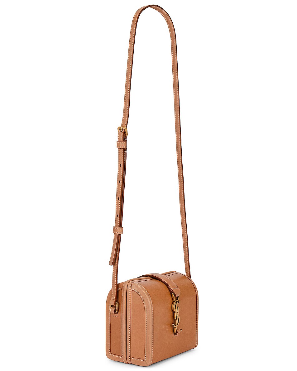 Mini Box Handbag Saint Laurent Mini Box Bag in Vintage Brown Gold | FWRD