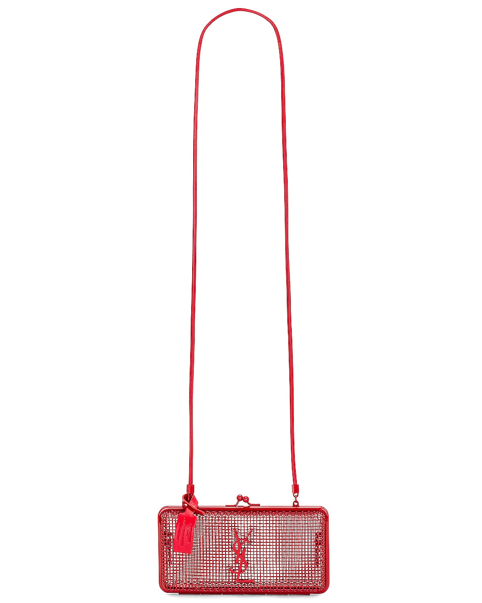 Image 1 of Saint Laurent Cassandra Cage Bag in Rouge Flamme & Rouge Flamme