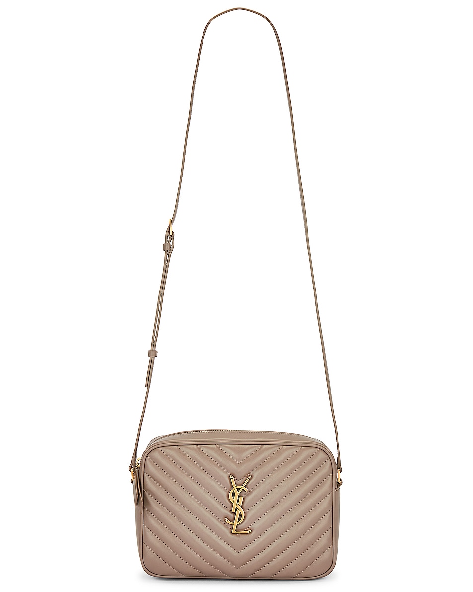 Saint Laurent Medium Lou Camera Bag in Greyish Brown FWRD