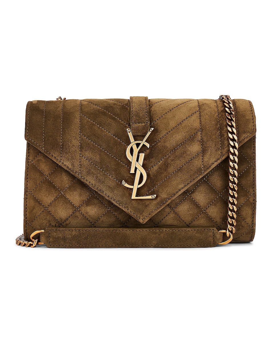 Image 1 of Saint Laurent Small Envelope Chain Bag in Loden Green