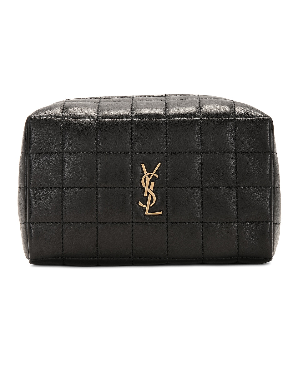 Image 1 of Saint Laurent Small Cassandre Cosmetic Pouch in Noir