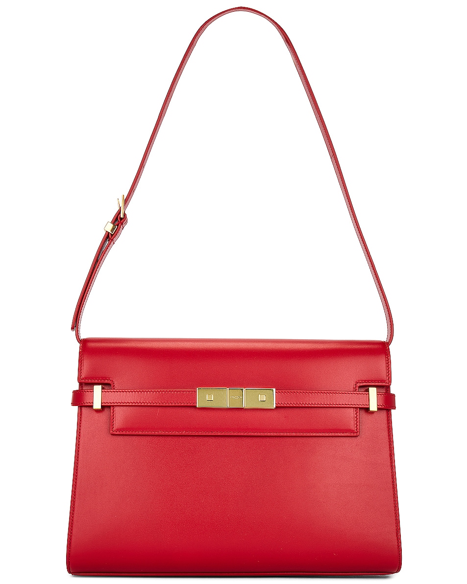 Image 1 of Saint Laurent Manhattan Shoulder Bag in Rouge Eros