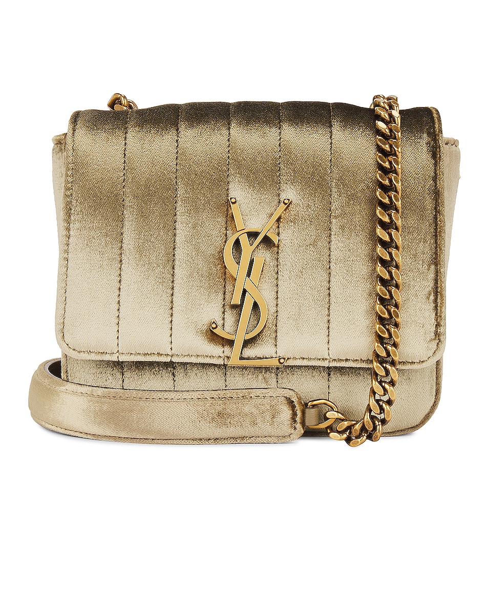 Image 1 of Saint Laurent Small Vicky Chain Bag in Dark Vintage Olive