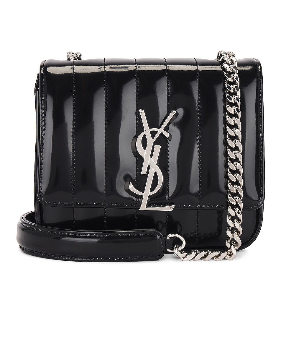 Image 1 of Saint Laurent Small Vicky Chain Bag in Nero