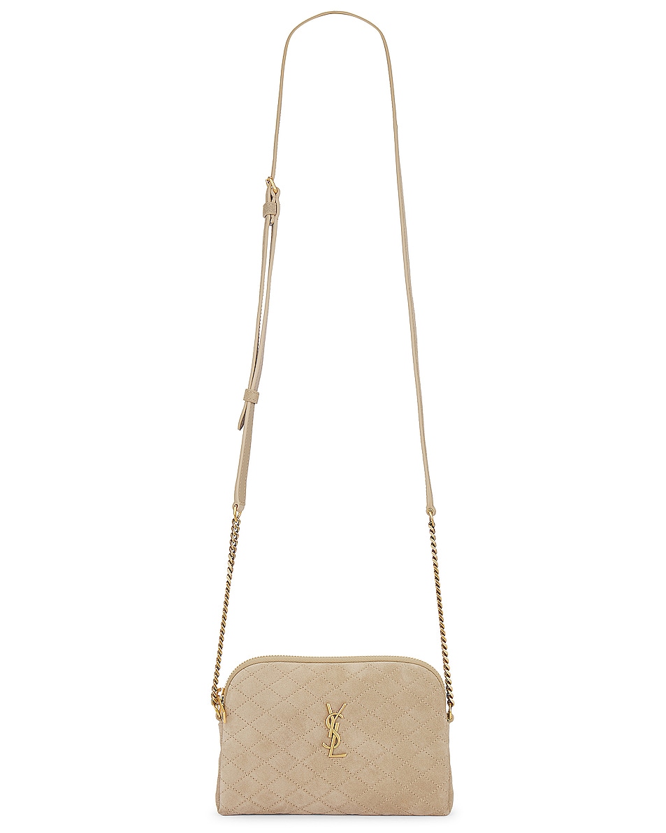 Image 1 of Saint Laurent Gaby Zipped Pouch With Chain Bag in Matt Gold