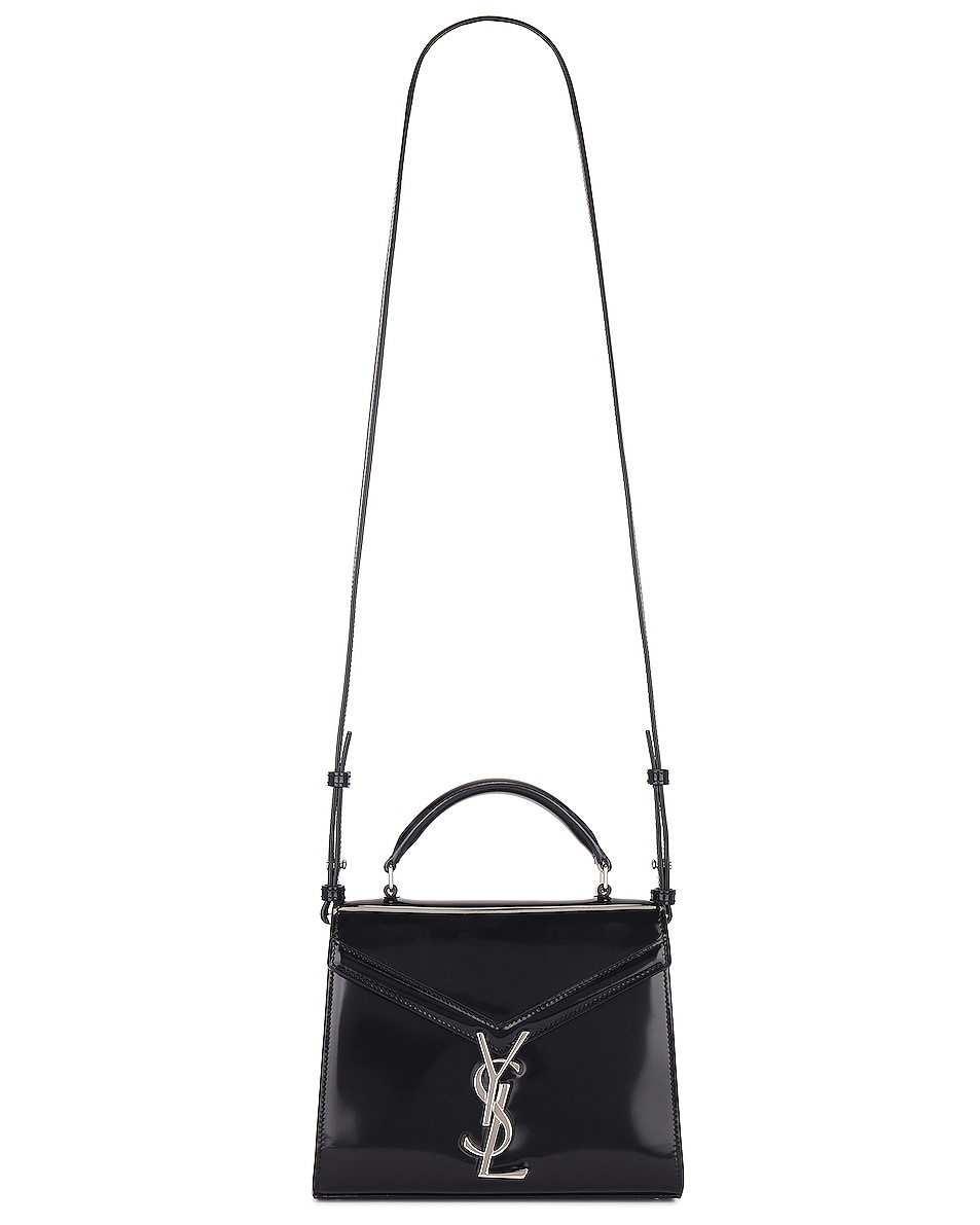 Image 1 of Saint Laurent Mini Cassandra Top Handle Bag in Noir