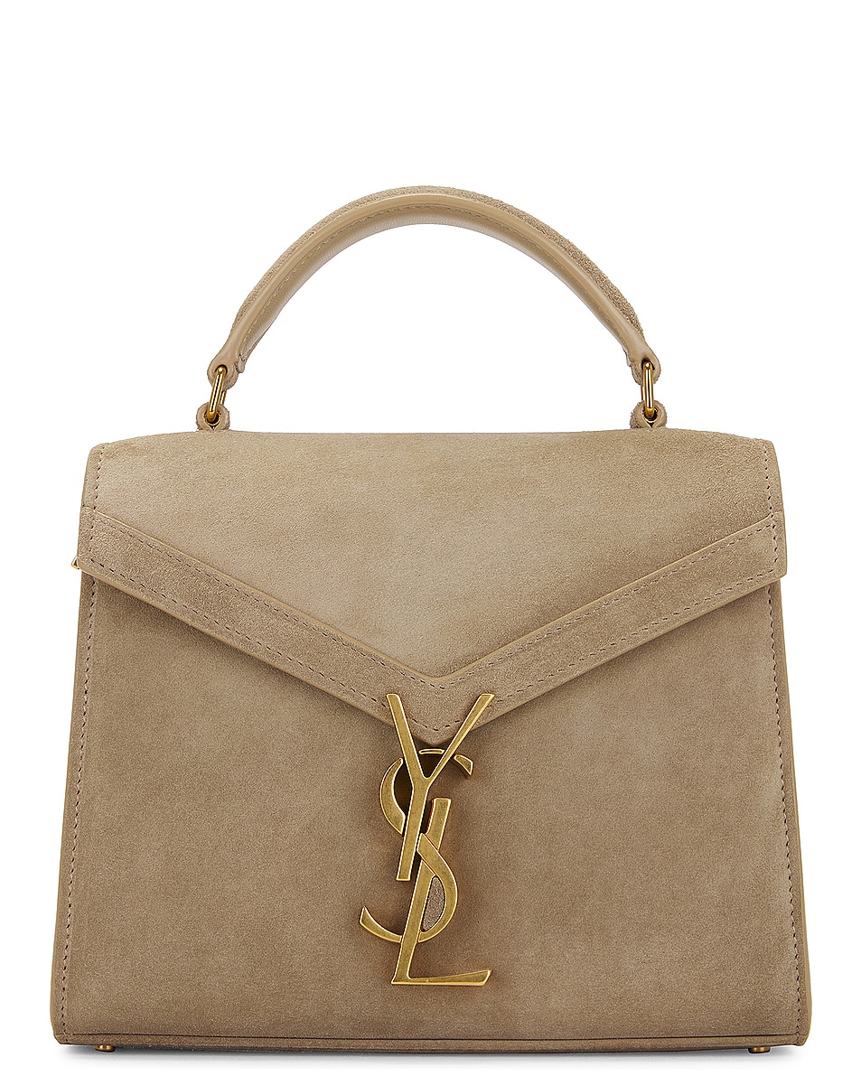 Image 1 of Saint Laurent Mini Cassandra Top Handle Bag in Matt Gold