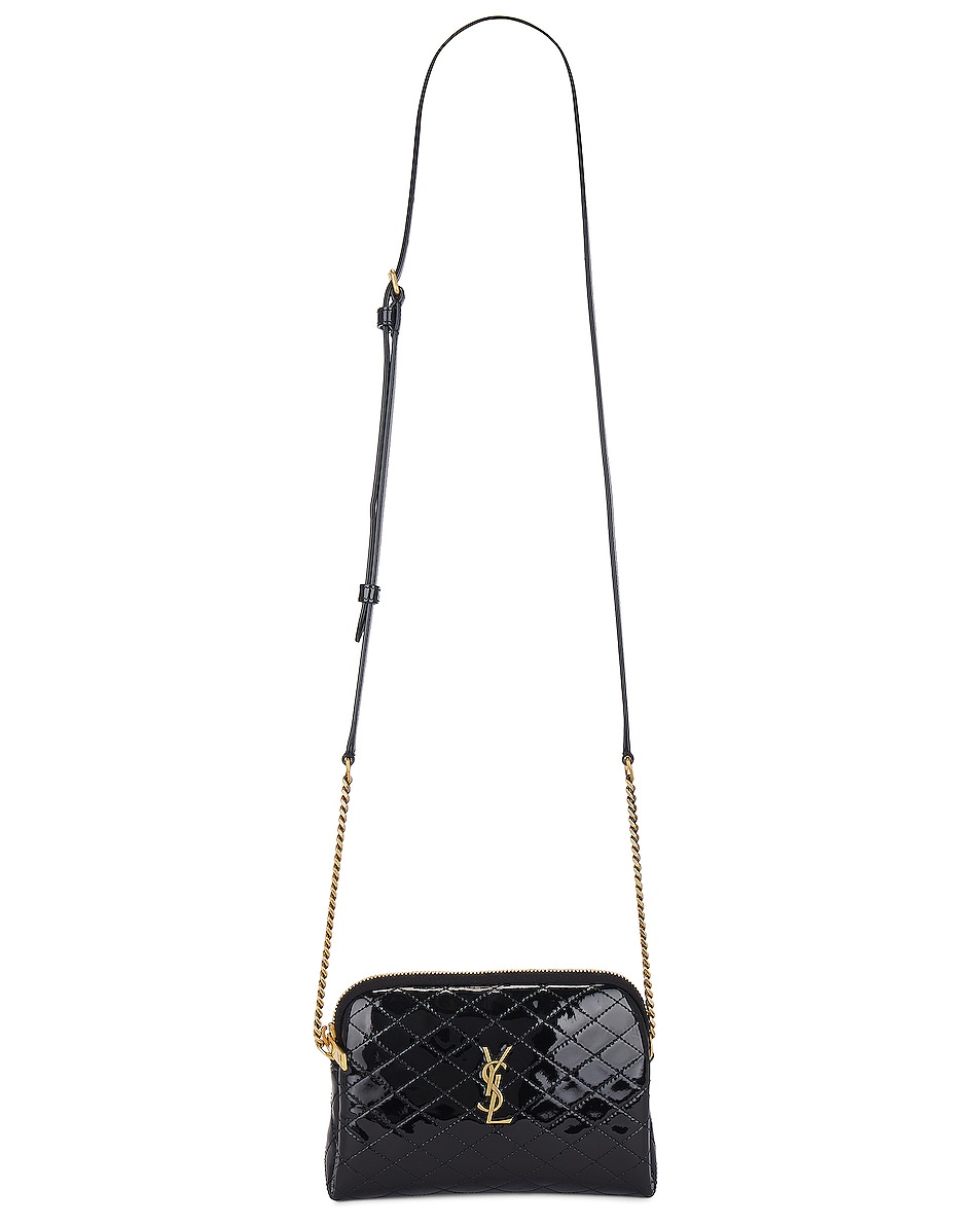 Image 1 of Saint Laurent Gaby Zipped Pouch With Chain Bag in Noir