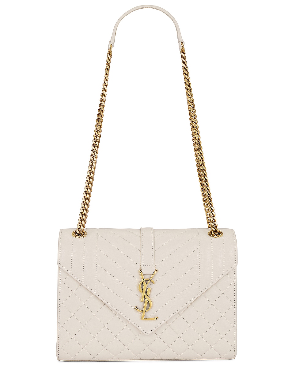 Image 1 of Saint Laurent Medium Envelope Chain Bag in Crema Soft