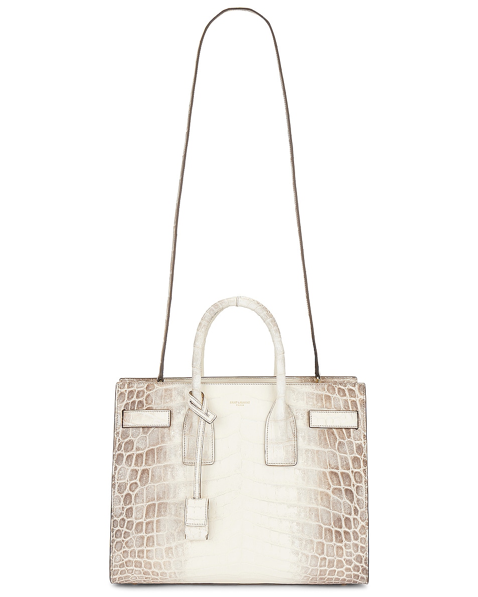 Image 1 of Saint Laurent Small Crocodile Sac De Jour Bag in Gris Glacier