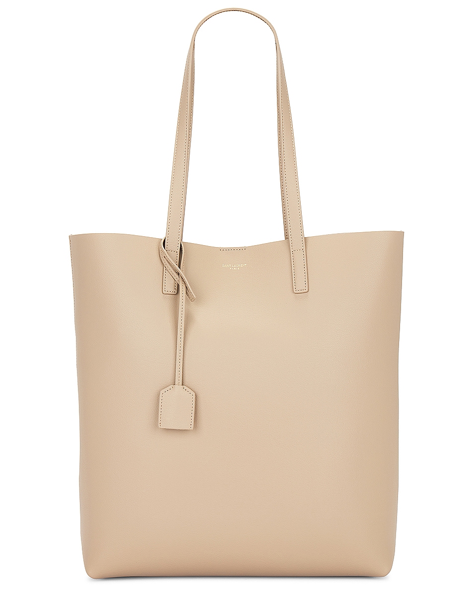 Image 1 of Saint Laurent North South Shopping Tote Bag in Dark Beige
