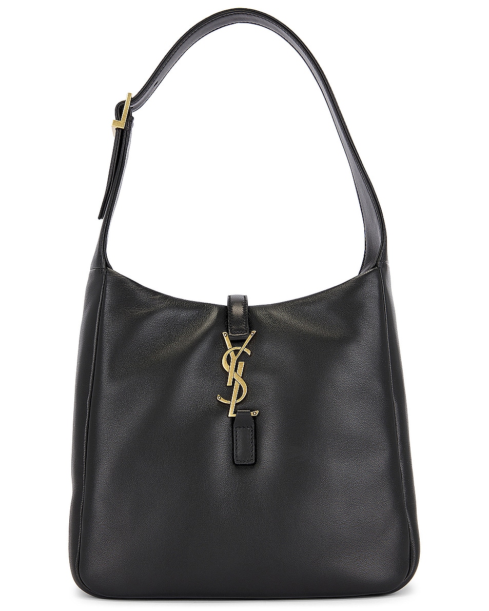 Image 1 of Saint Laurent Small Le 5 A 7 Padded Hobo Bag in Noir