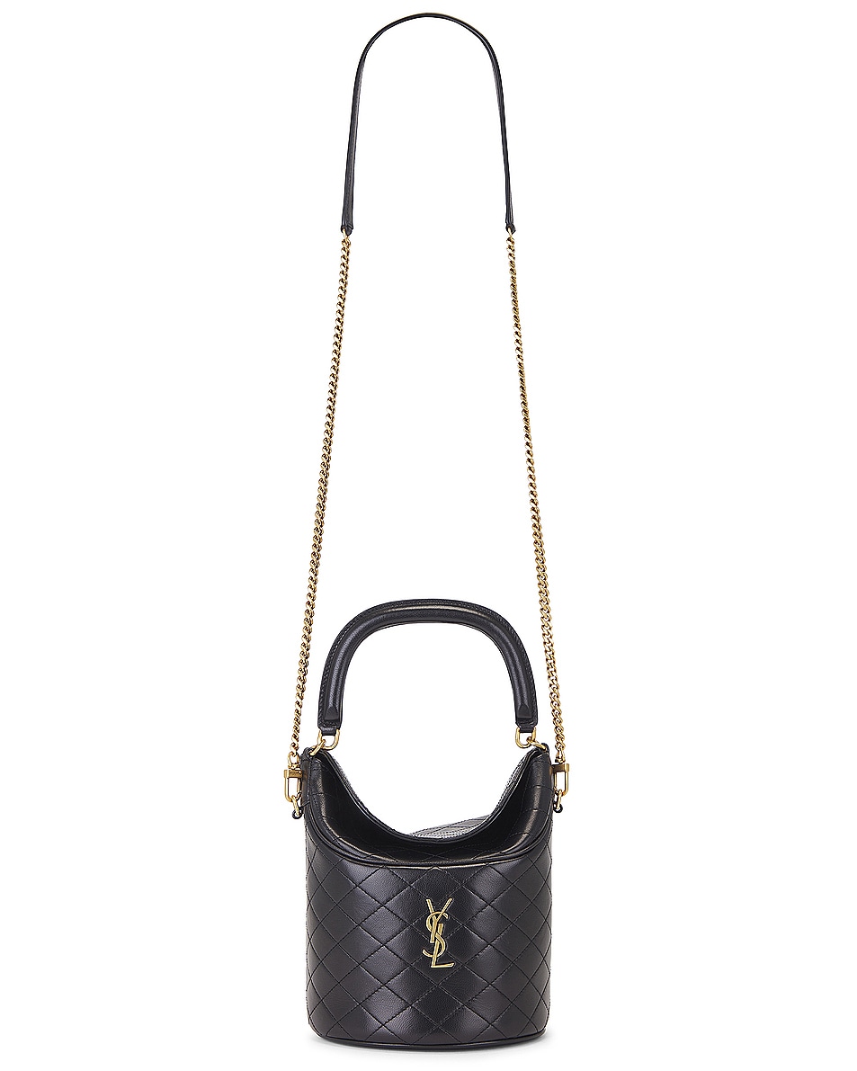 Image 1 of Saint Laurent Mini Gaby Top Handle Bucket Bag in Noir