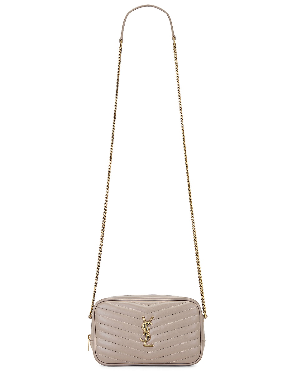 Image 1 of Saint Laurent Mini Lou Chain Bag in Greyish Brown