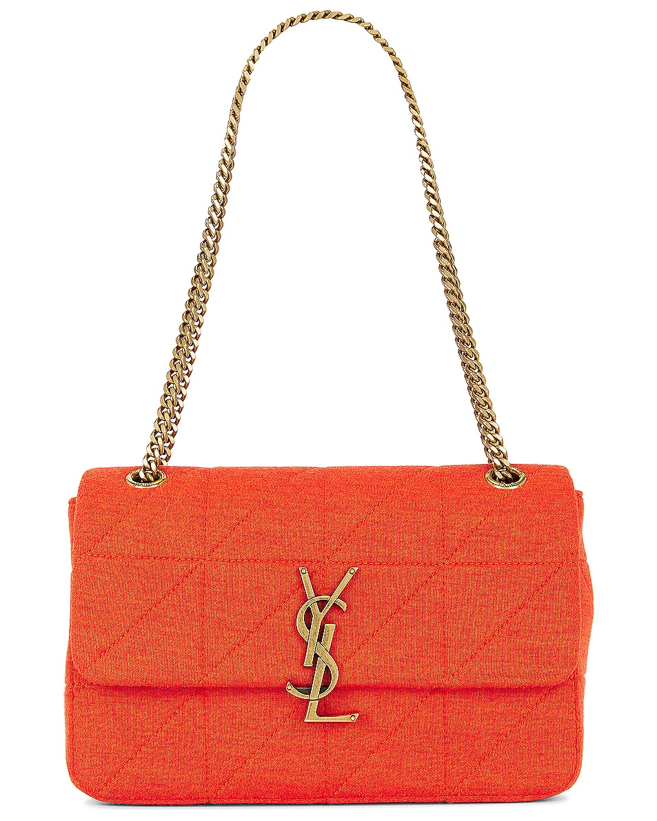 Image 1 of Saint Laurent Medium Jamie Lock Chain Bag in Bright Marigold