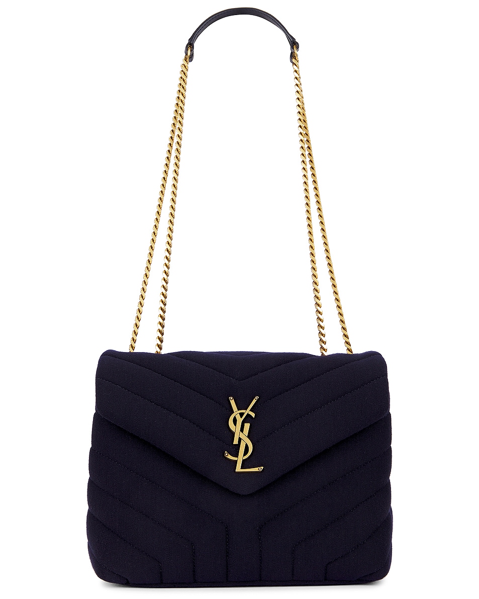 Image 1 of Saint Laurent Small Loulou Chain Bag in Blue Sea