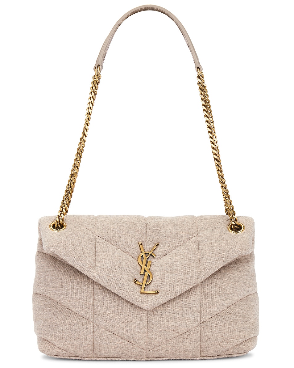 Image 1 of Saint Laurent Small Puffer Chain Bag in Chalk Beige