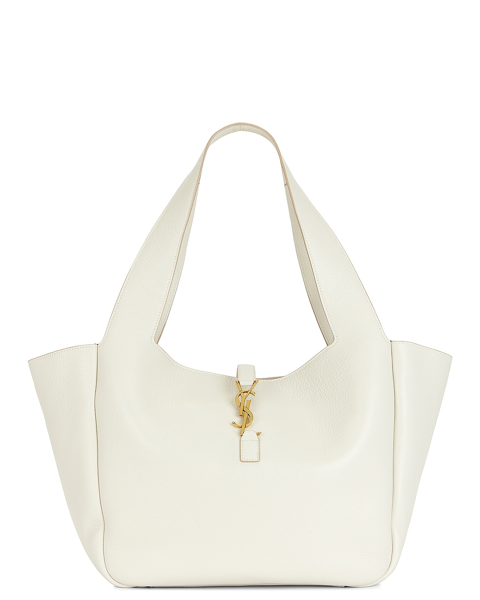 Image 1 of Saint Laurent Bea Supple Cabas Bag in Crema Soft & Dark Beige