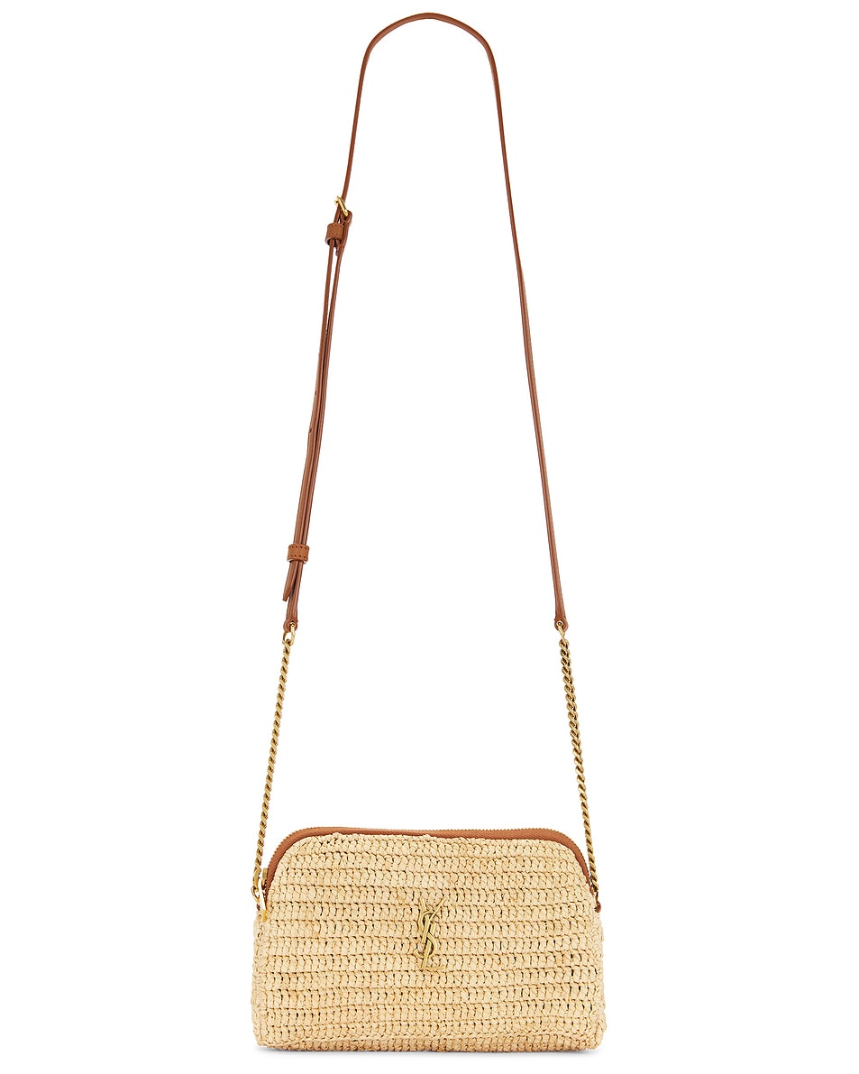 Image 1 of Saint Laurent Gaby Zipped Pouch Chain Bag in Naturel & Brick