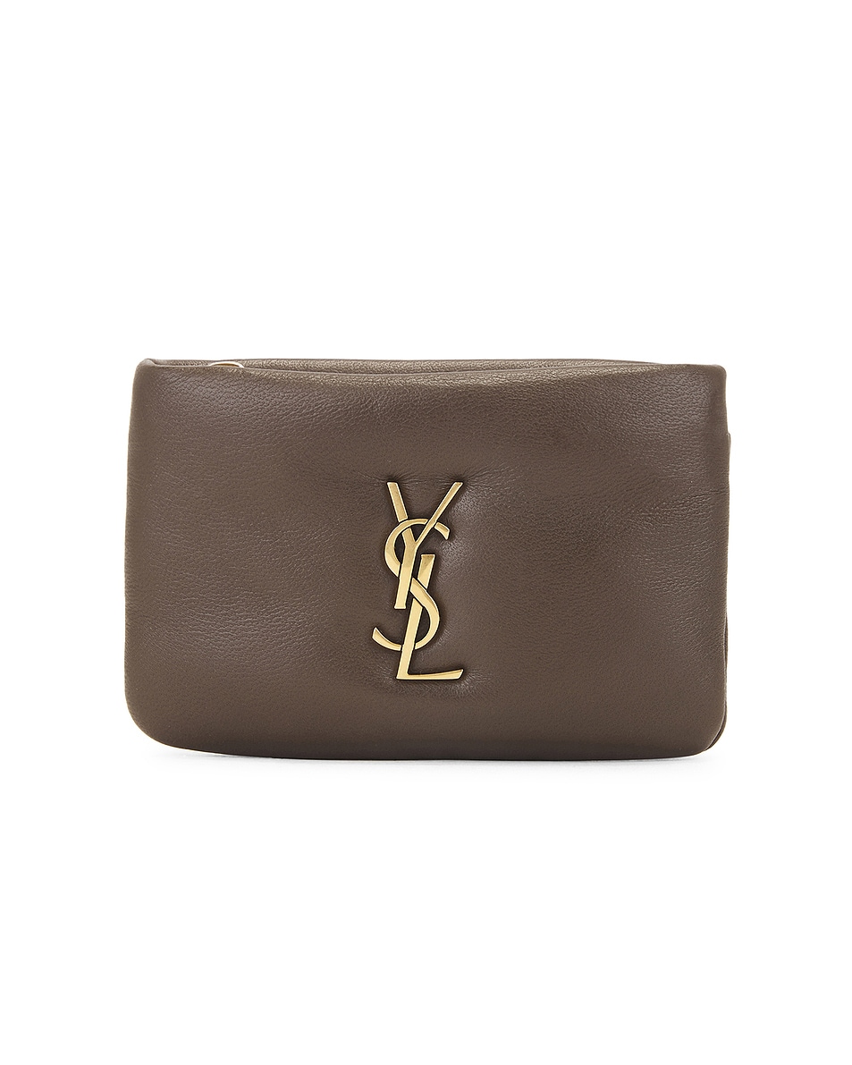 Image 1 of Saint Laurent Zipped Credit Card Case in Light Musk