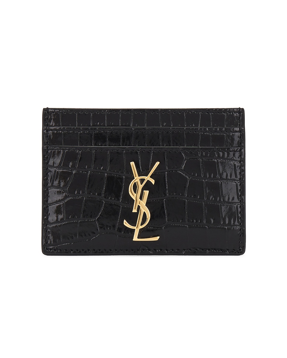 Image 1 of Saint Laurent Credit Card Case in Nero