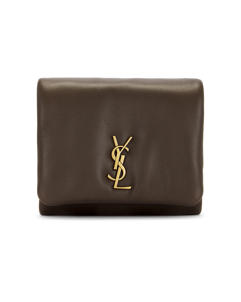 Image 1 of Saint Laurent Compact Wallet in Light Musk