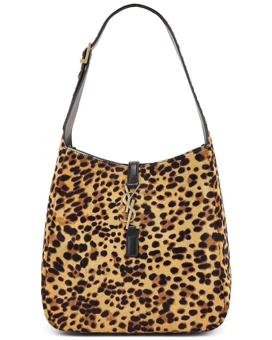 Image 1 of Saint Laurent Small Le 5 A 7 Supple Shoulder Bag in Spotted, Choco, & Nero