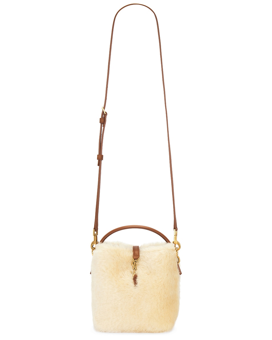 Image 1 of Saint Laurent Mini Le 37 Bucket Bag in Cream Beige & Brick