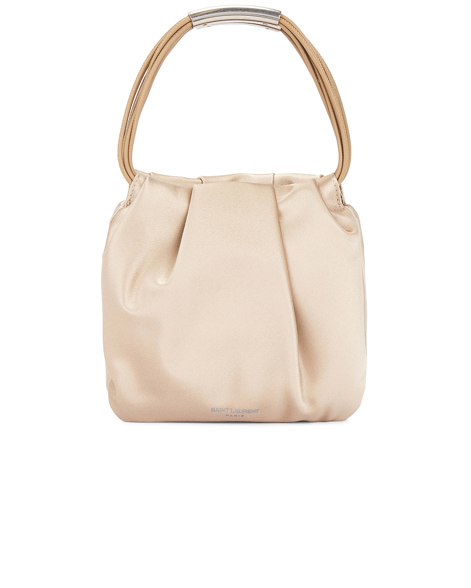 Image 1 of Saint Laurent Mini Pochon Bag in Cream & New Desert Beige