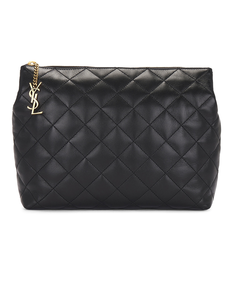 Image 1 of Saint Laurent Large Cosmetic Pouch in Nero