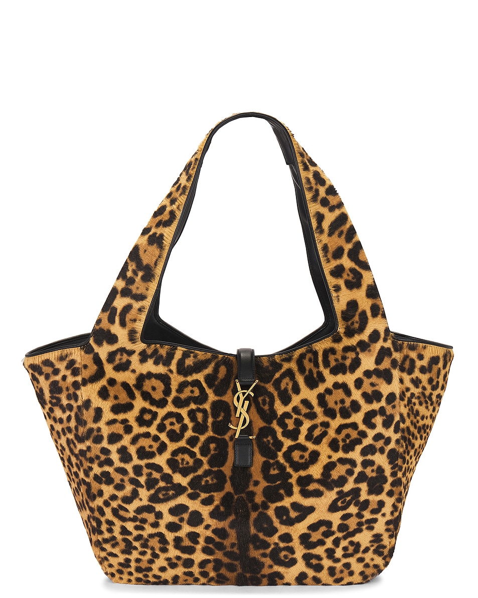 Image 1 of Saint Laurent Bea Tote Bag in Manto Naturale & Nero