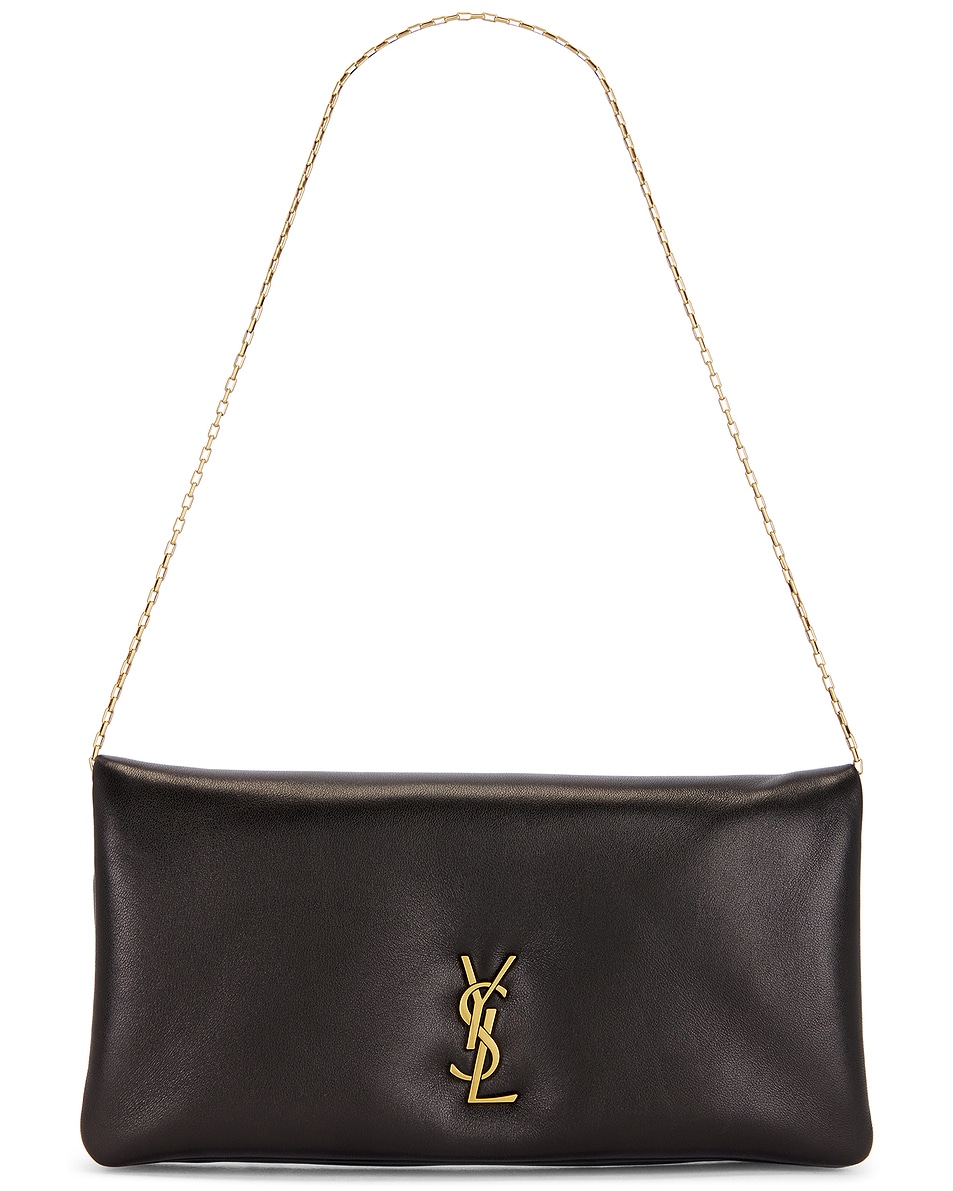 Image 1 of Saint Laurent Small Pouch on Chain in Nero