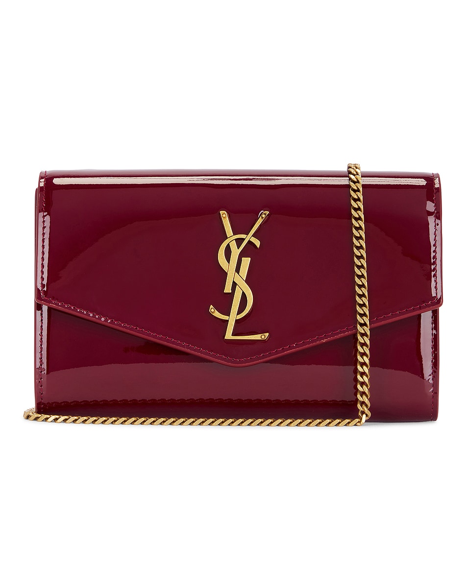 Image 1 of Saint Laurent Wallet On Chain Bag in Red Grenat