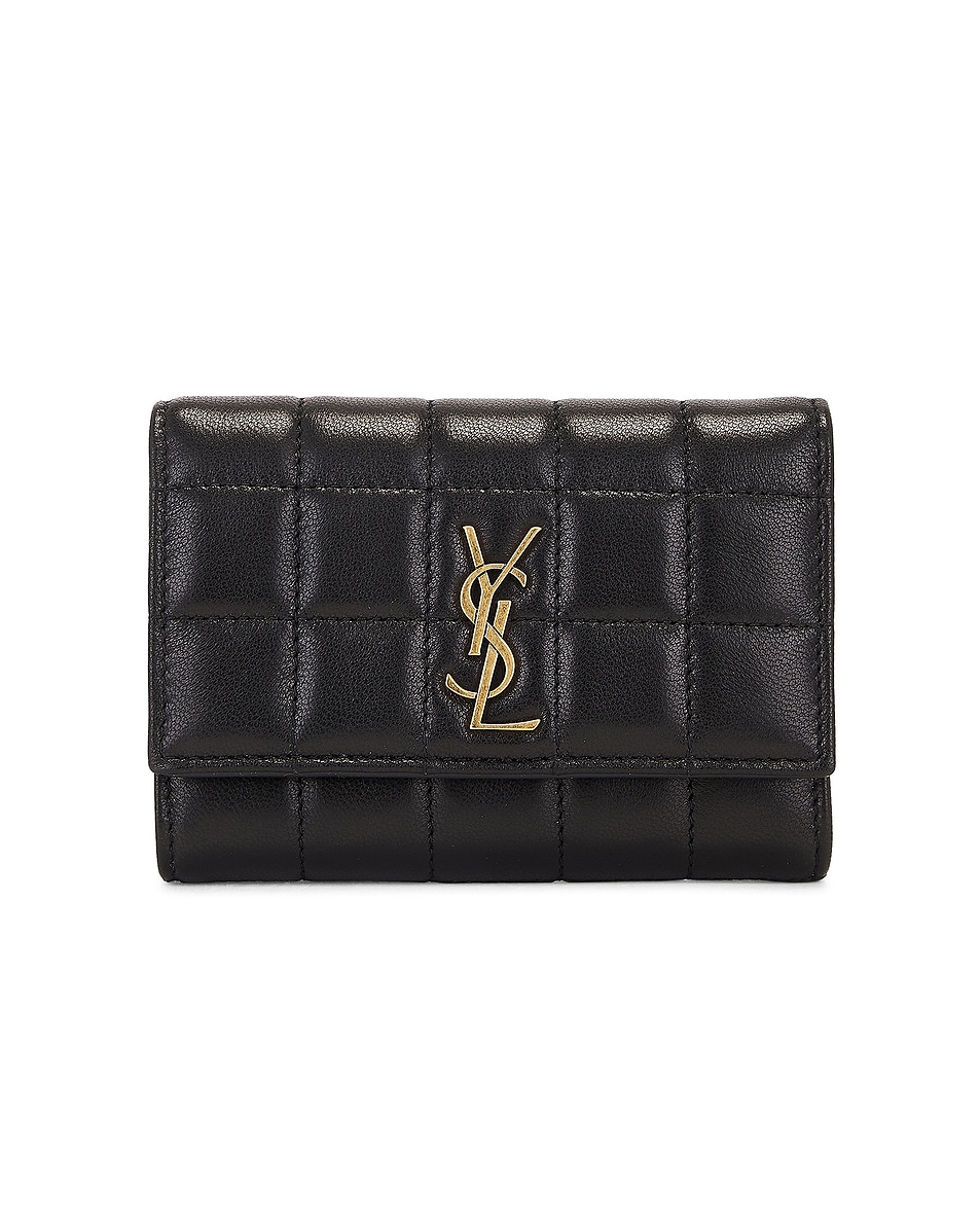 Image 1 of Saint Laurent Slim Tri-fold Wallet in Noir