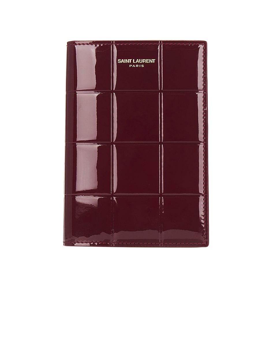 Image 1 of Saint Laurent Passport Holder in Red Grenat