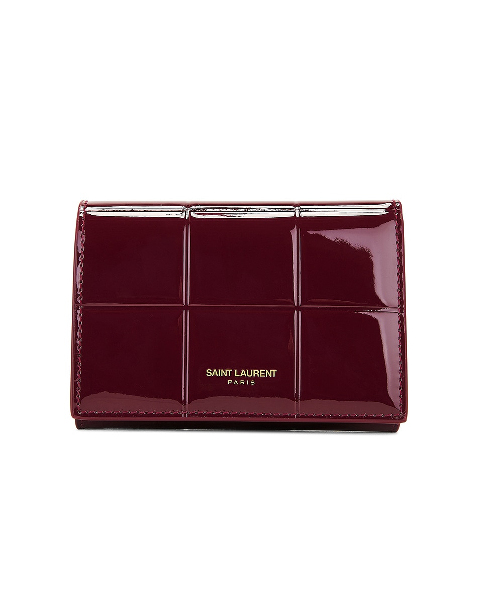 Image 1 of Saint Laurent Small Tri-fold Wallet in Red Grenat