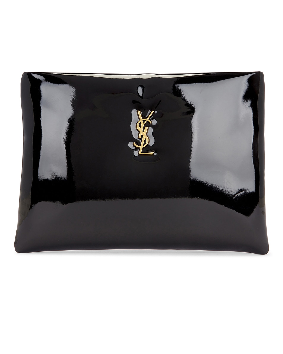 Image 1 of Saint Laurent Large Zipped Pouch in Noir