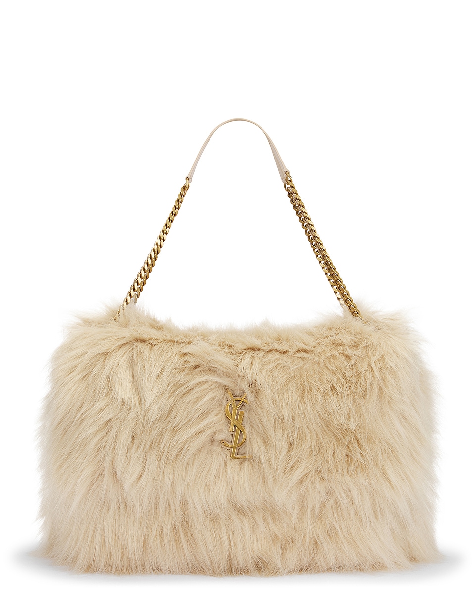 Image 1 of Saint Laurent Oversized Niki Chain Bag in Baby Grey & Oat