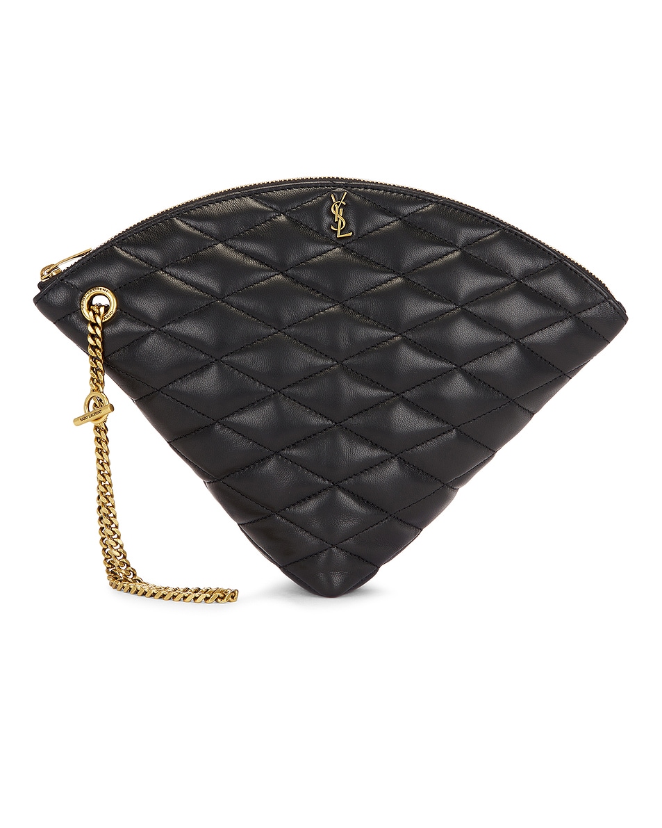 Image 1 of Saint Laurent Large Triangle Pouch in Nero