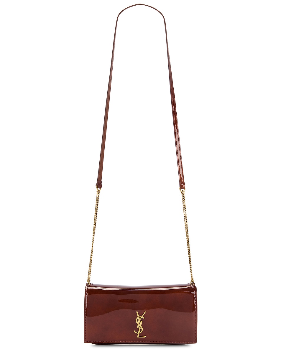 Image 1 of Saint Laurent Phone Holder Bag in Baby Brown & Starry Brown