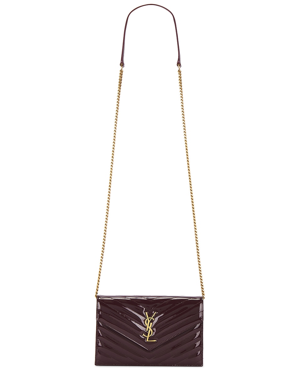 Image 1 of Saint Laurent Envelope Chain Wallet Bag in Dark Red Wine