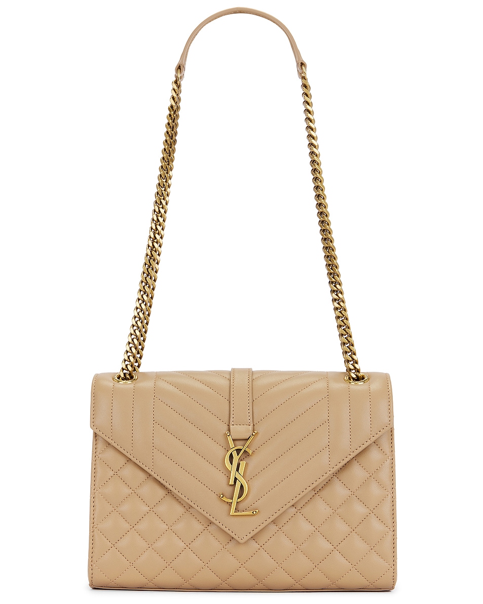 Image 1 of Saint Laurent Medium Envelope Chain Bag in Dark Toffee