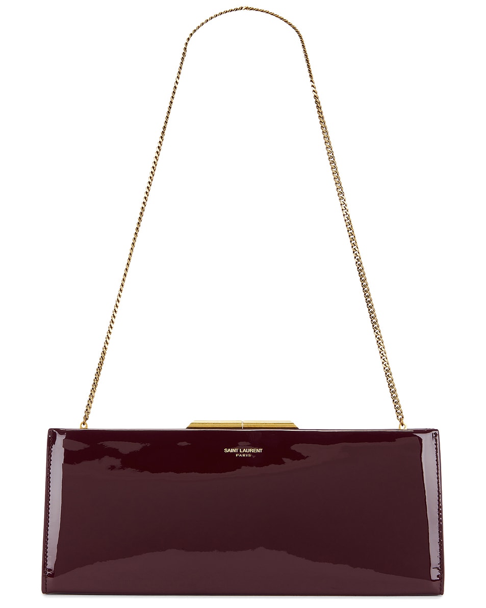 Image 1 of Saint Laurent Small Midnight Pochette Bag in Dark Red Wine