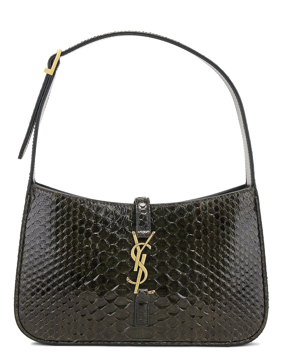 Image 1 of Saint Laurent Python Le A 5 7 Shoulder Bag in Treetop & Dark Treetop