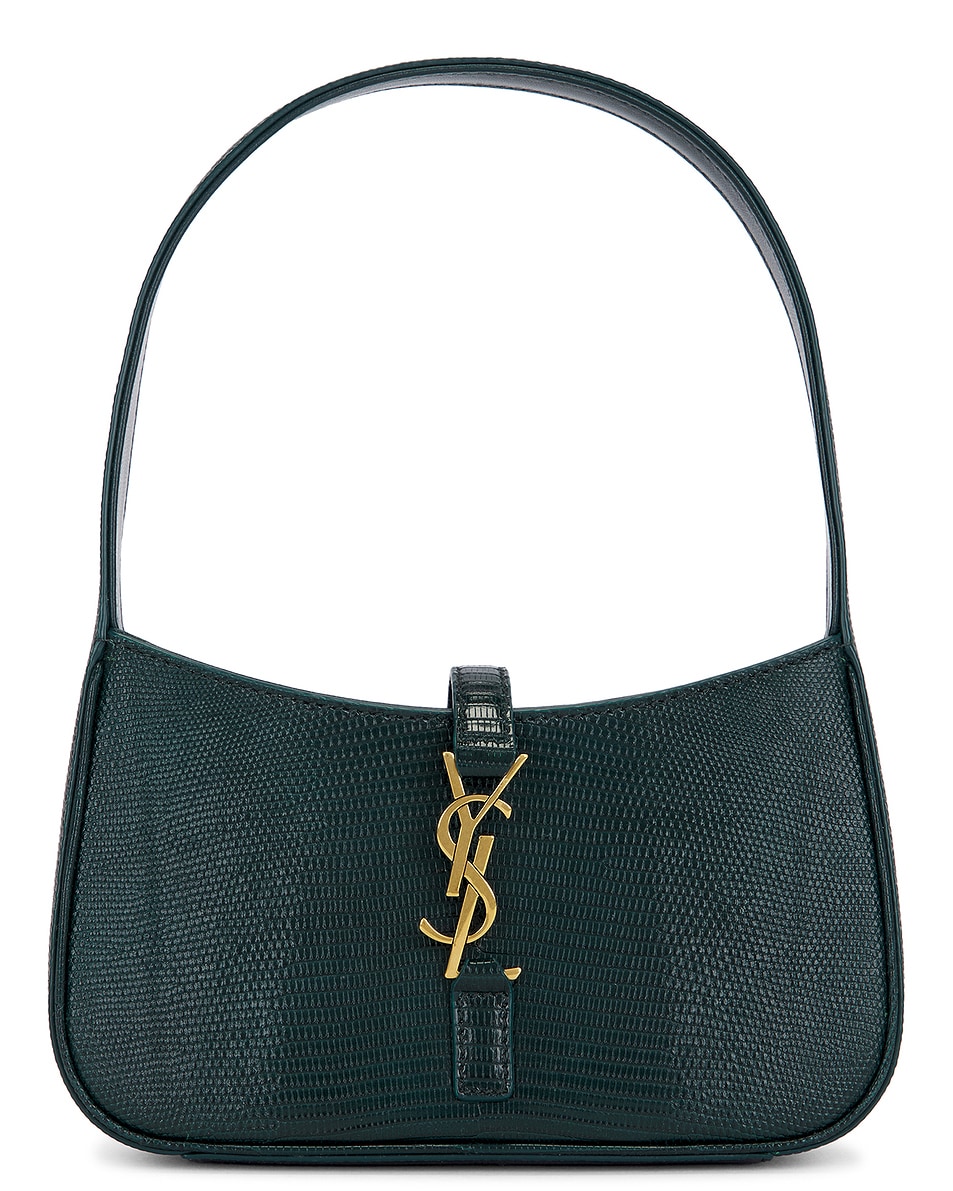 Image 1 of Saint Laurent Lizard Mini Le 5 A 7 Bag in Eden Forest & Dark Eden Forest