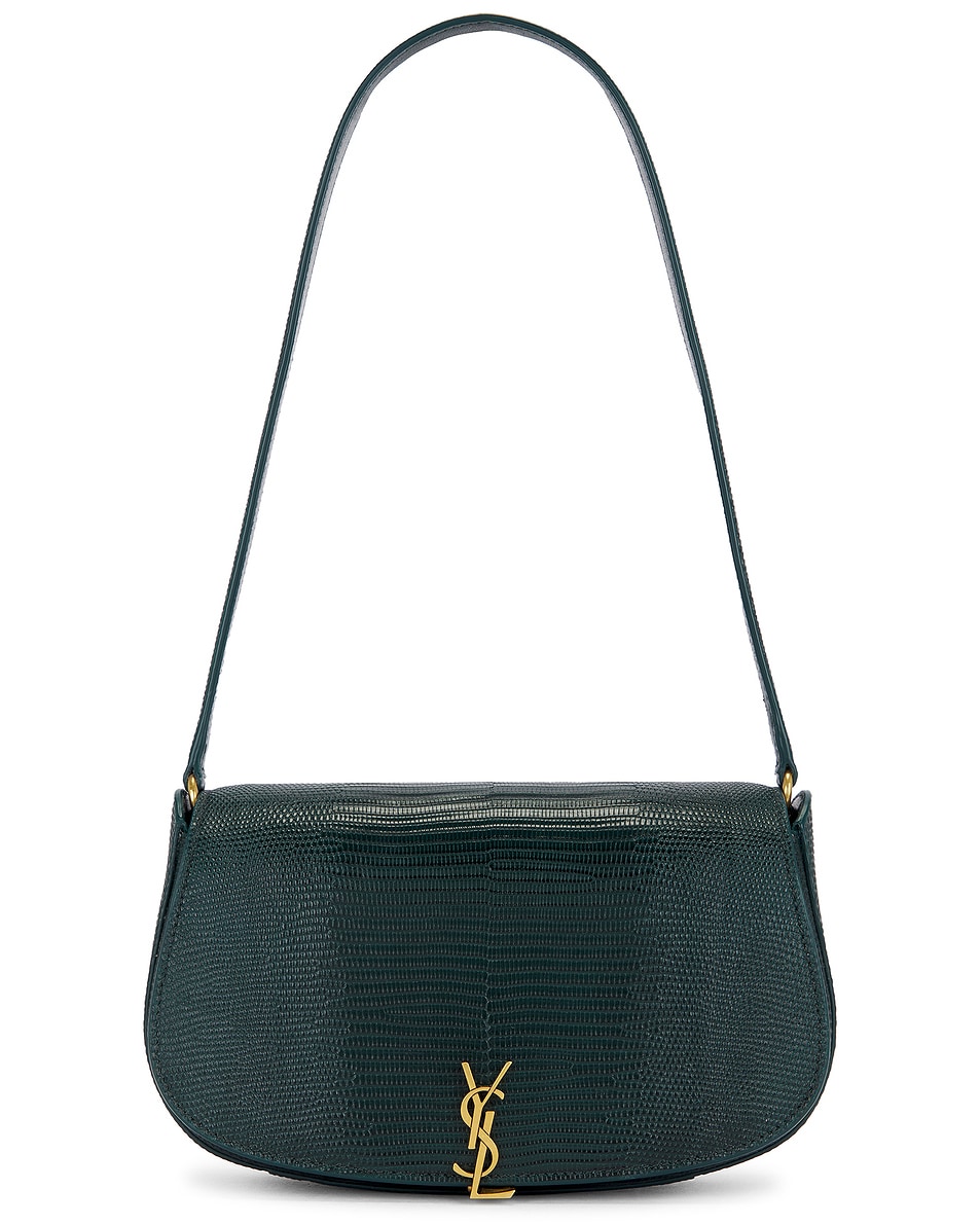 Image 1 of Saint Laurent Lizard Demi Lune Hobo Bag in Eden Forest & Dark Eden Forest