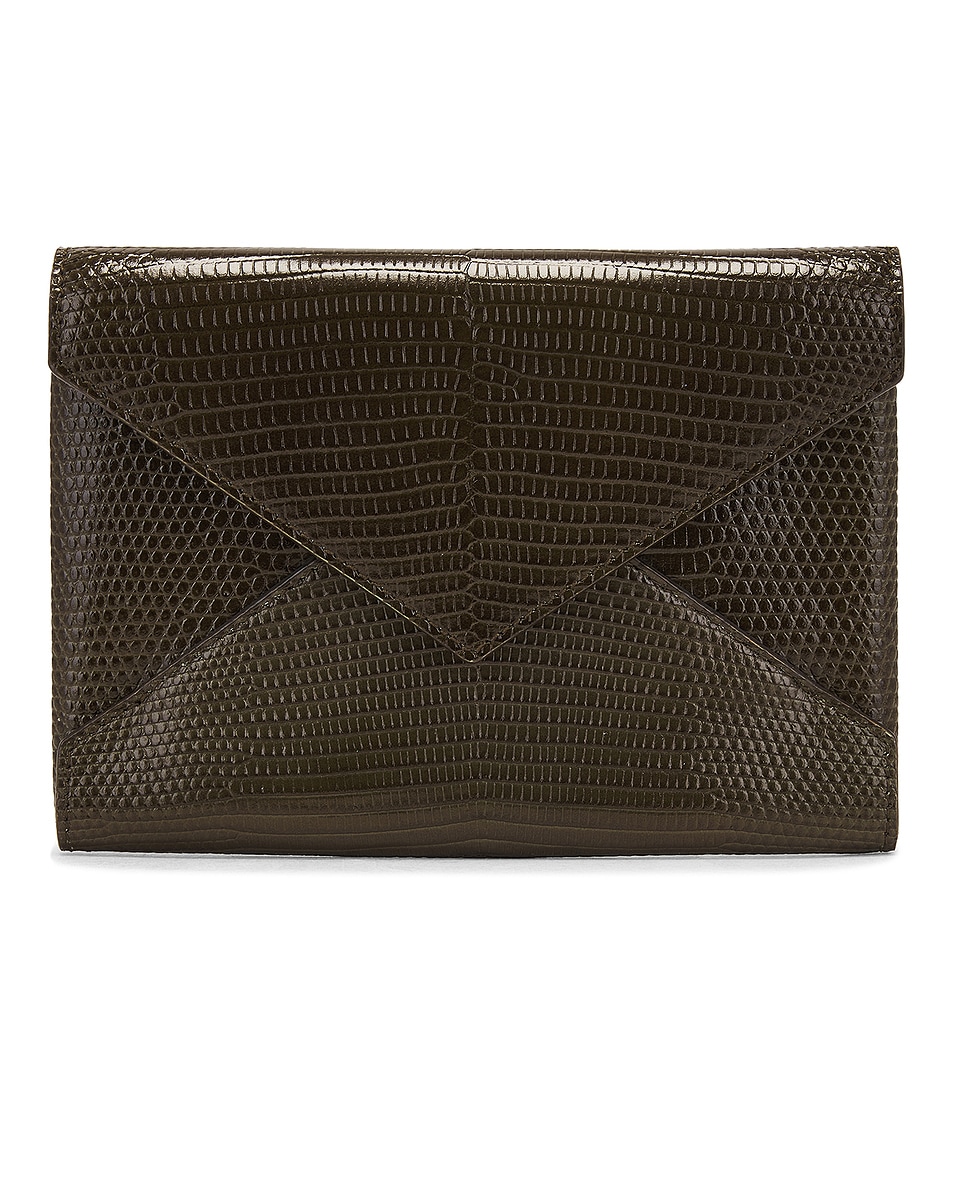 Image 1 of Saint Laurent Lizard Passport Case in Dark Seaweed