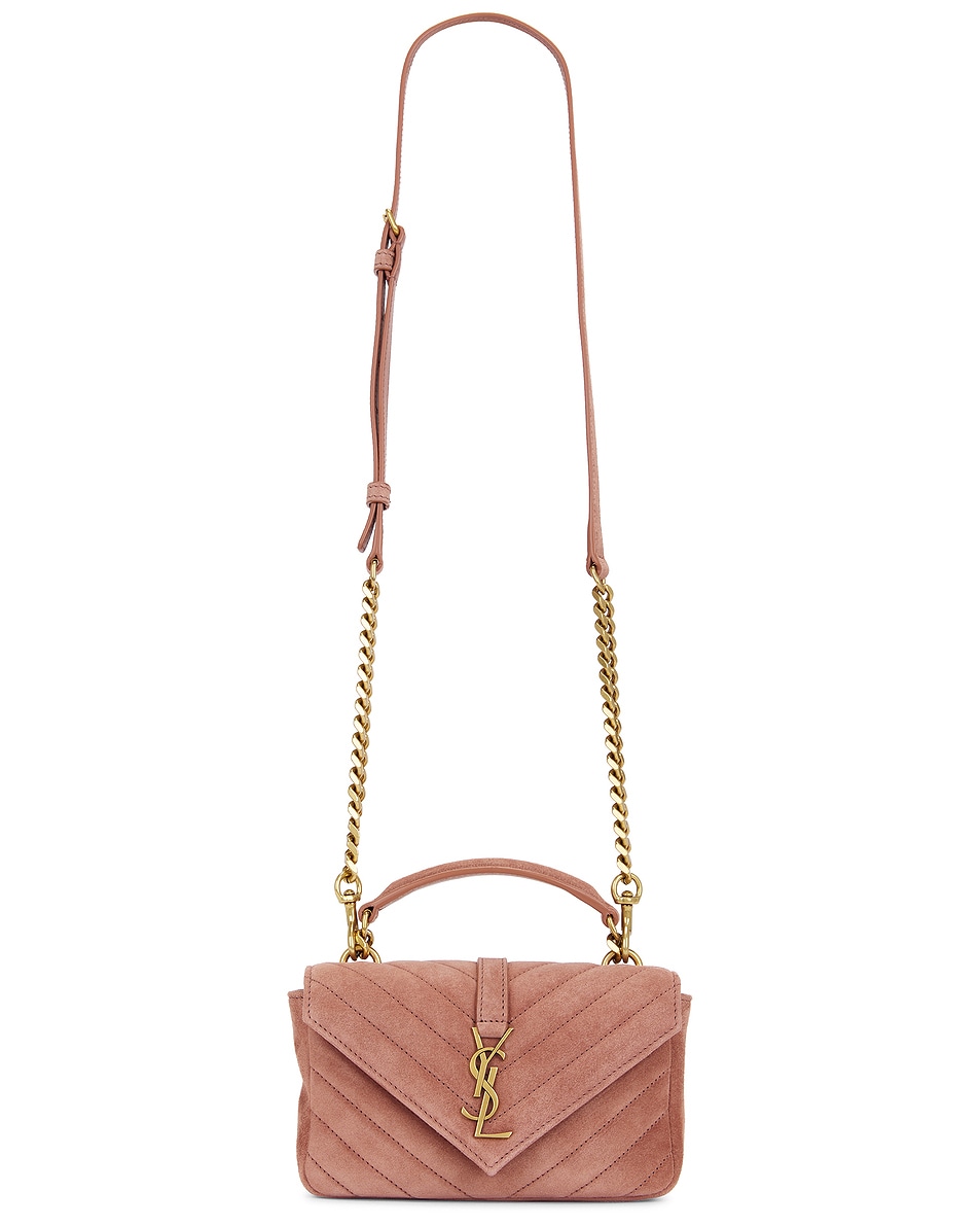 Image 1 of Saint Laurent Mini College Chain Bag in Barely Pink